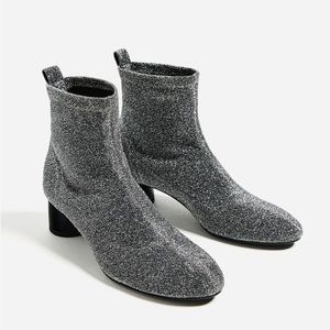 Zara Shiny Sock Ankle Booties